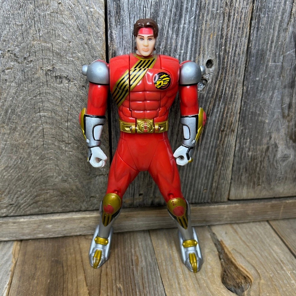 2001 Bandai Power Rangers Wild Force Red Ranger Spin Morphin Action Figure 6"
